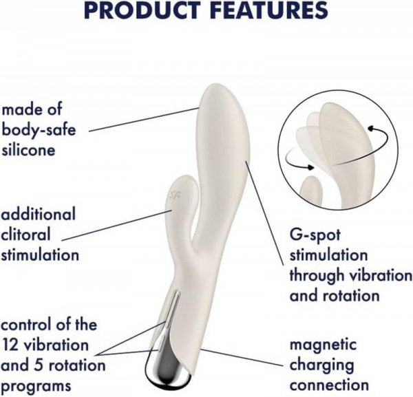 Satisfyer Spinning Rabbit 1 Beige - wibrator króliczek (beige)