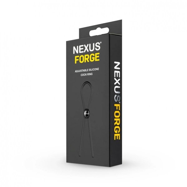 Nexus Forge Single Adjustable Lasso Silicone Cock Ring Black - pierścień erekcyjny na penisa (czarny)