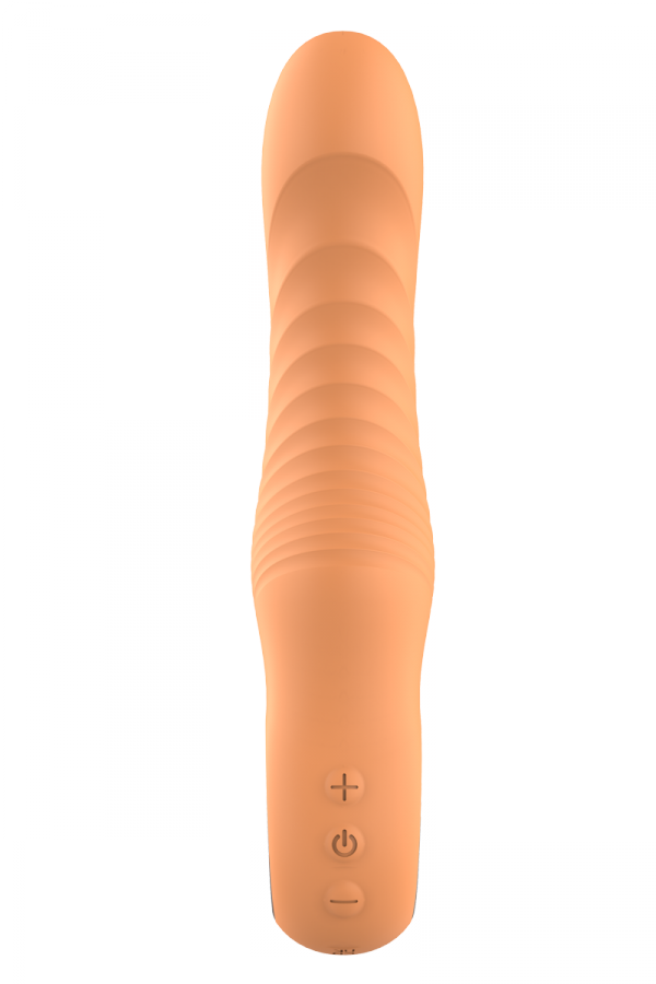 Dream Toys Glam Flexible Ribbed Vibe - wibrator klasyczny (pomarańczowy)