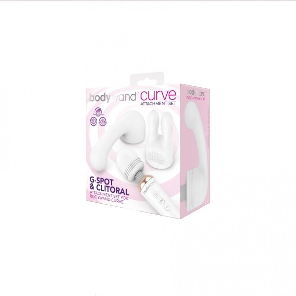 Bodywand Curve Accessory White - zestaw stymulujących nakładek na masażer (białe)