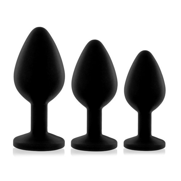 Rianne S zestaw korków analnych - Booty Plug Set 3x (czarny)