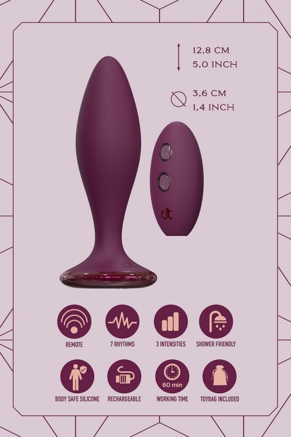 Dream Toys Glam Strong Anal Vibe - korek analny z wibracjami (fioletowy)