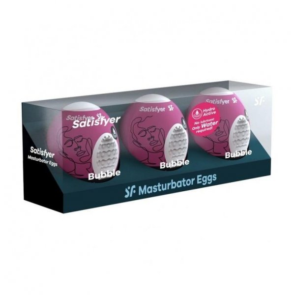 Satisfyer Masturbator-Eggs (set of 3 Bubble) - zestaw 3 masturbatorów