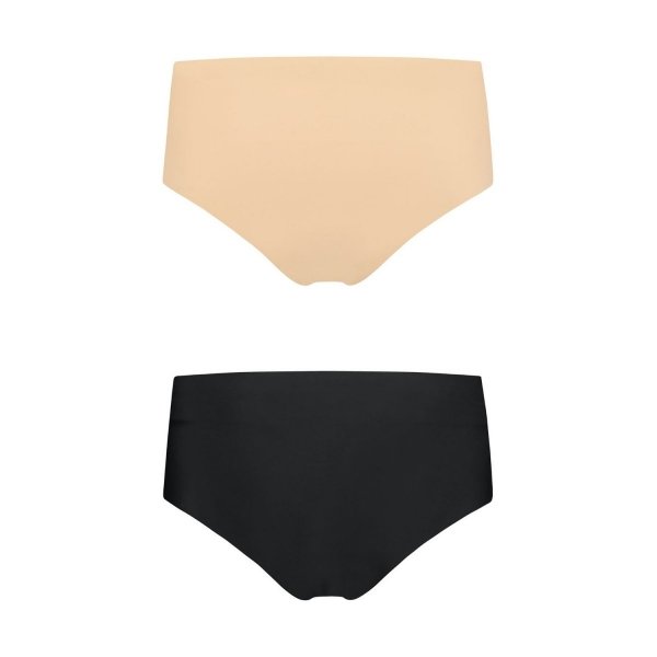 Bye Bra Invisible High Brief Nude + Black XL - majtki modelujące (cieliste+ czarne) 