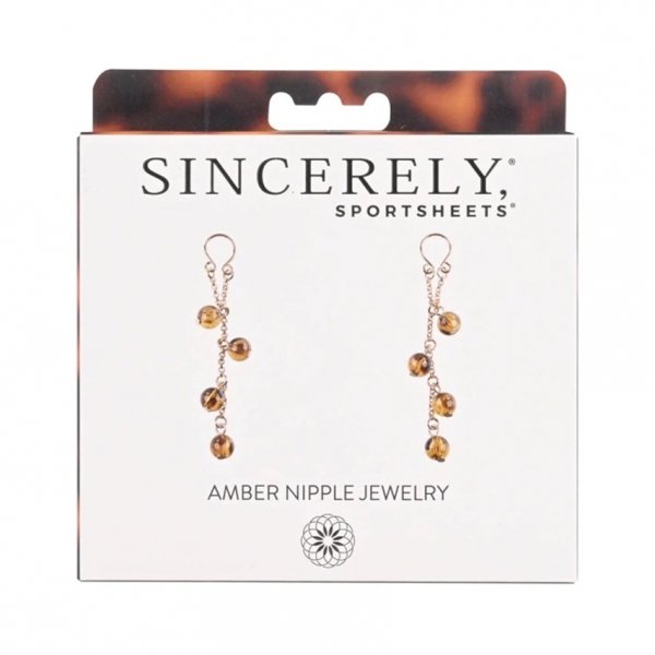 Sportsheets Amber Nipple Jewelry - klipsy na sutki (złoty)