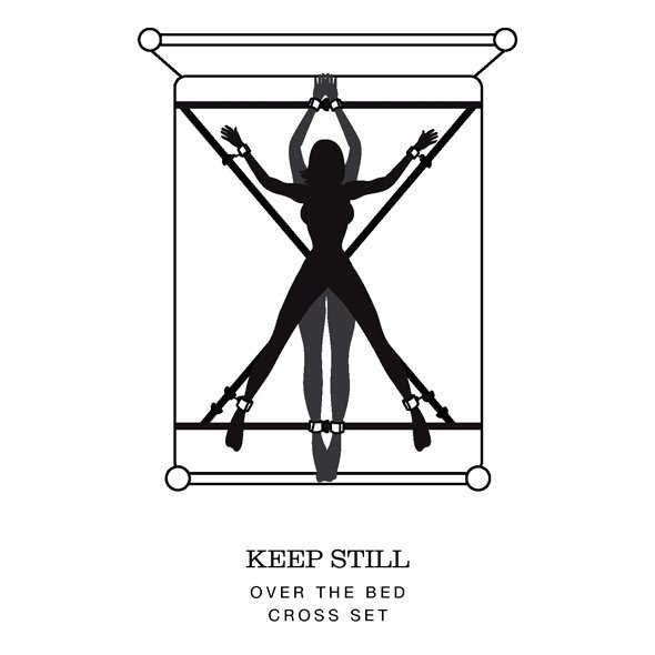 Fifty Shades of Grey - Over the Bed Cross Restrain - zestaw do krępowania (czarny)