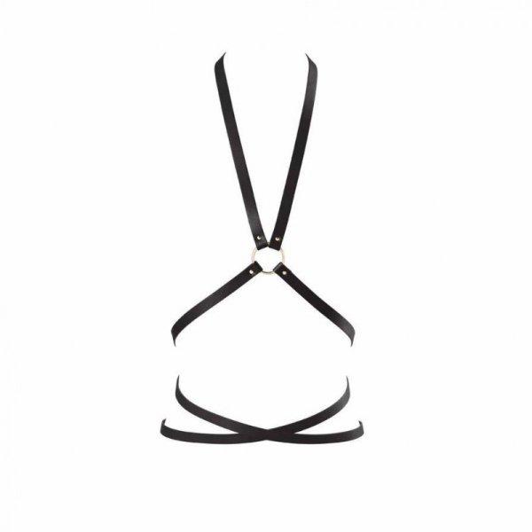 Bijoux Indiscrets MAZE Multi-way Harness - skóropodobna uprząż BDSM (czarny)