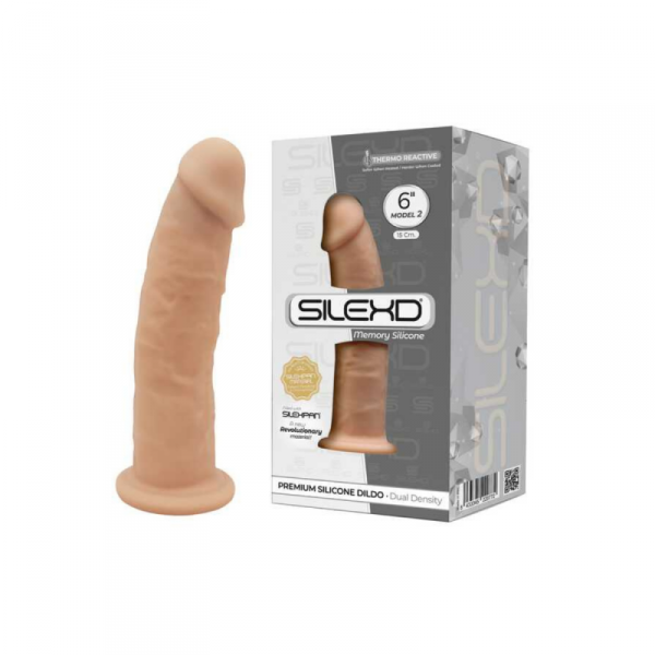 Silexd Silikonowe Dildo Model 2 15 cm Flesh - dildo (cielisty)