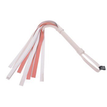 Sportsheets S&amp;M Peaches ‘n CreaMe Stripe Flogger Cream &amp; Orange  (pudrowy róż)