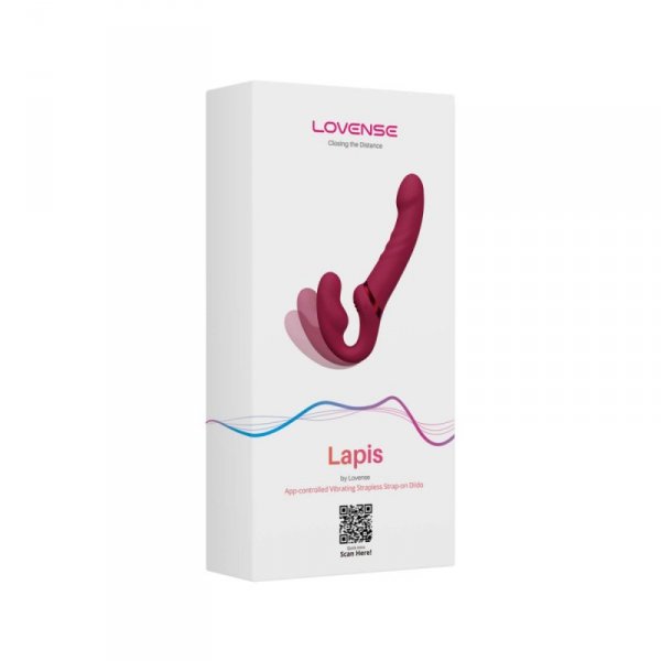 Lovense Lapis - podwójny strap-on (czerwony)