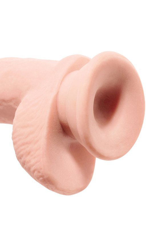 King Cock Dildo  Triple Density with Balls 10 cali sztuczny penis (cielisty)