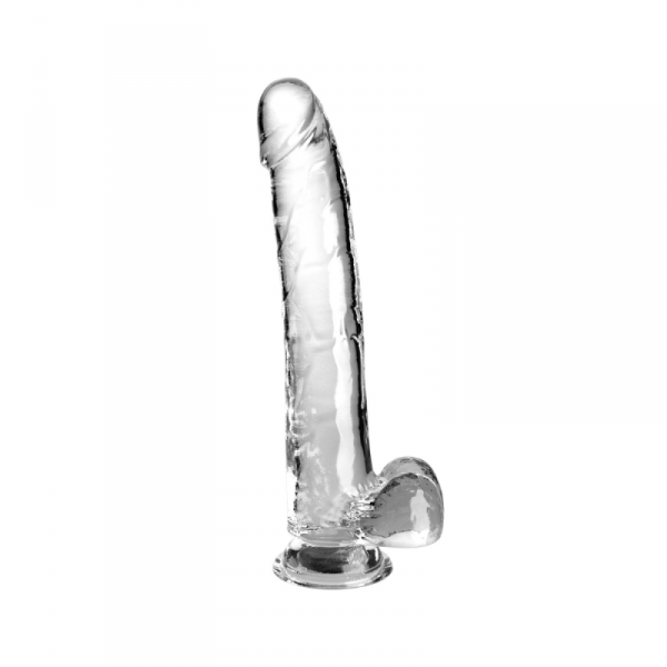 Pipedream King Cock Clear - 11' with Balls - dildo (przezroczysty)