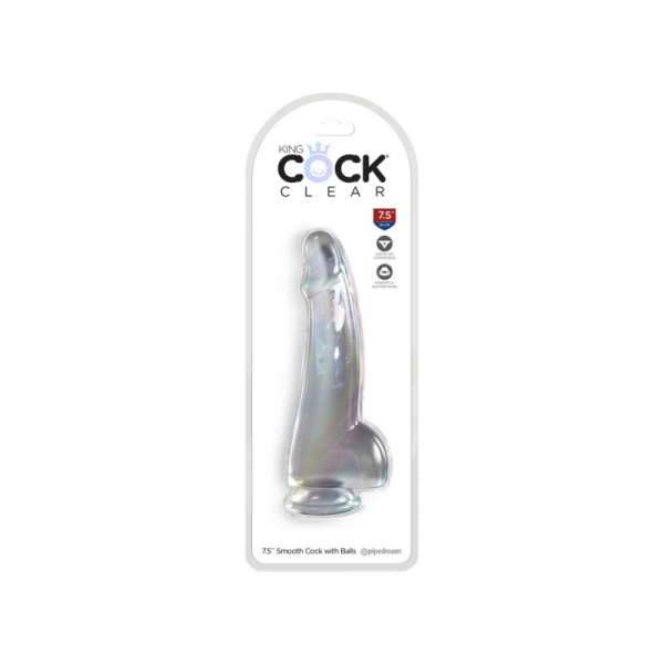 King Cock Transparentne Dildo Clear 7,5&quot; with Balls - dildo (przezroczysty)