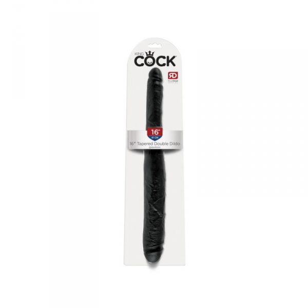 King Cock Podwójne Dildo 16&quot; Tapered Double Dildo Black - dildo (czarny)