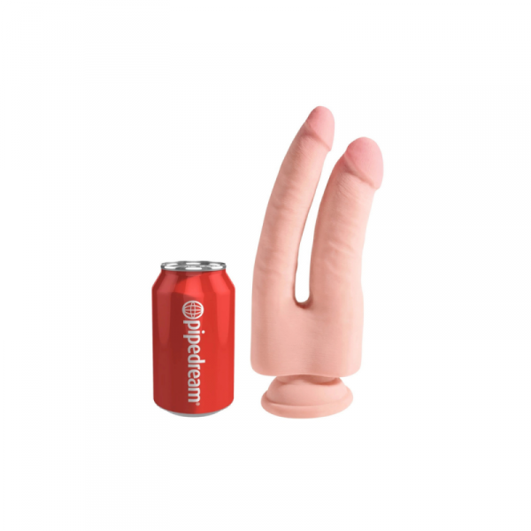 King Cock Podwójne Dildo Plus 9.5&quot; Triple Density Double Penetrator Light - dildo podwójne (cielisty)