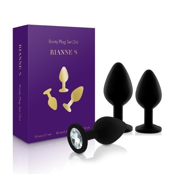 Rianne S zestaw korków analnych - Booty Plug Set 3x (czarny)