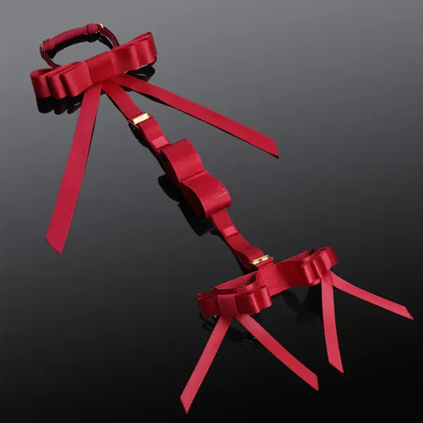 Upko uprząż Bowknot Hogtie Portable Bondage Gear (czerwony)