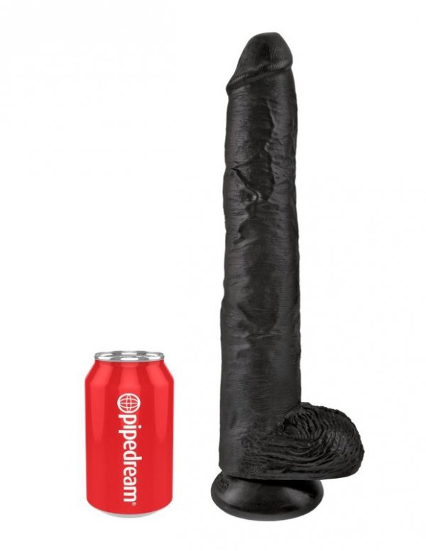King Cock wielkie czarne dildo - 14'' Cock with Balls sztuczny penis (czarny)