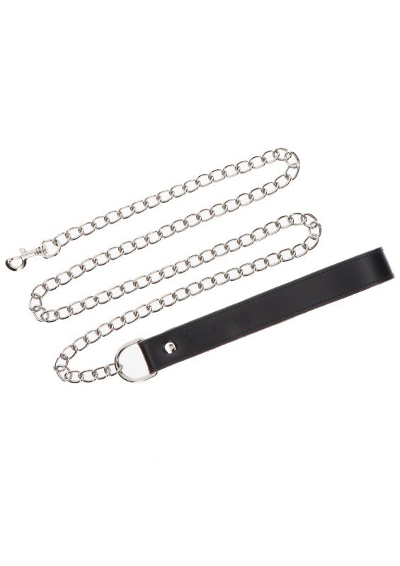 Taboom Chain Leash Black - smycz z czarnym uchwytem z ekoskóry (czarny)