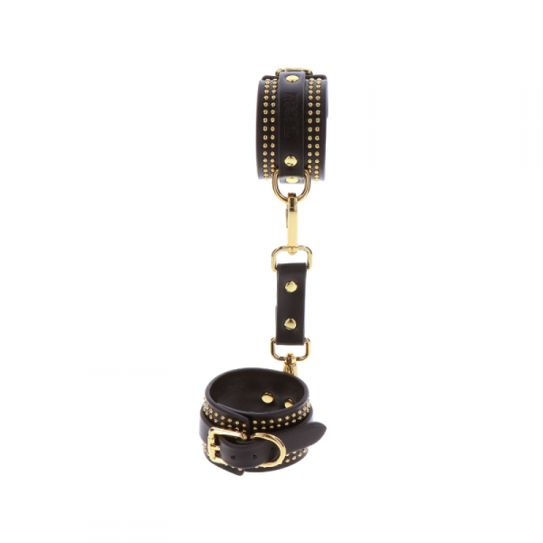 Taboom kajdanki na nadgarstki Vogue Studded Wrist Cuffs Set - wiązanie (czarny)