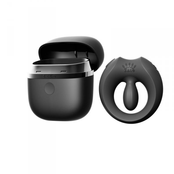 Zalo Apis Obsidian Black - pierścień erekcyjny ze stymulatorem (czarny)