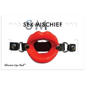 Sportsheets - Sex &amp; Mischief Silicone Lips Red - knebel (czerwony)