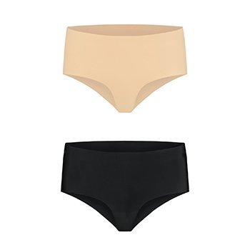 Bye Bra - Invisible High Brief Nude + Black XXL - figi (czarny/cielisty)