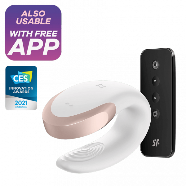 Satisfyer Double Love - wibrator z aplikacją dla par (biały)