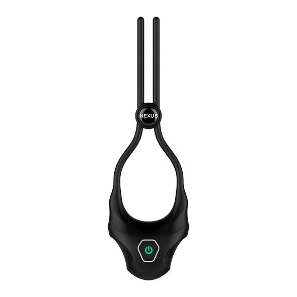 Nexus Forge Vibrating Adjustable Lasso Silicone Cock Ring Black - wibrujący pierścień erekcyjny (czarny)