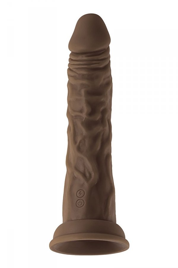 FEMMEFUNN WIRELESS TURBO SHAFT BROWN- wibrujące dildo z pilotem (brązowy)
