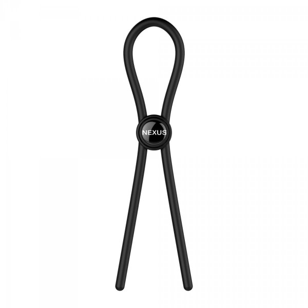 Nexus Forge Single Adjustable Lasso Silicone Cock Ring Black - pierścień erekcyjny na penisa (czarny)