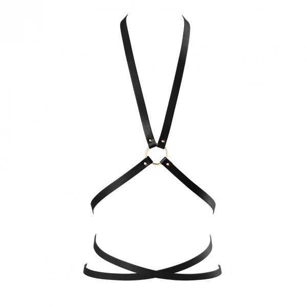Bijoux Indiscrets MAZE Multi-way Harness - skóropodobna uprząż BDSM (czarny)