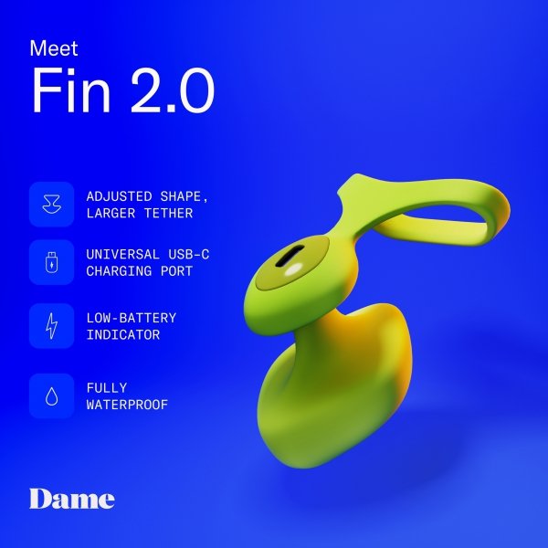 Dame Fin 2.0 Finger Vibrator Citrus - wibrator na palec (żółty)
