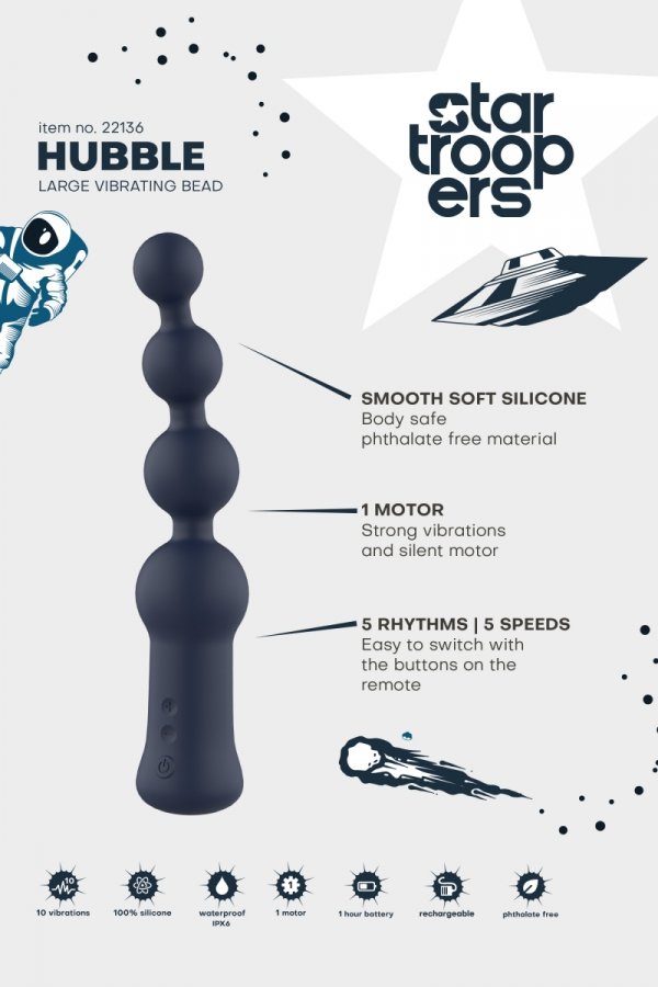 Dream Toys StarTroopers Hubble Large Vibrating Bead - masażer prostaty (granatowy)