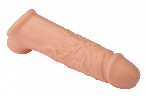 Dream Toys Realstuff Extender With Ball Strap 6.5 - nakładka na penisa (cielisty)