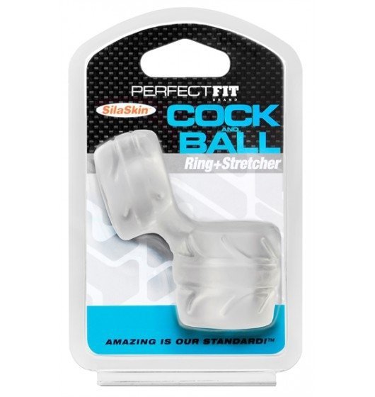 Perfect Fit SilaSkin Cock &amp; Ball - pierścień erekcyjny (przezroczysty)