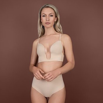 Bye Bra - Ultra Plunge Bra Beige M - biustonosz (beżowy)