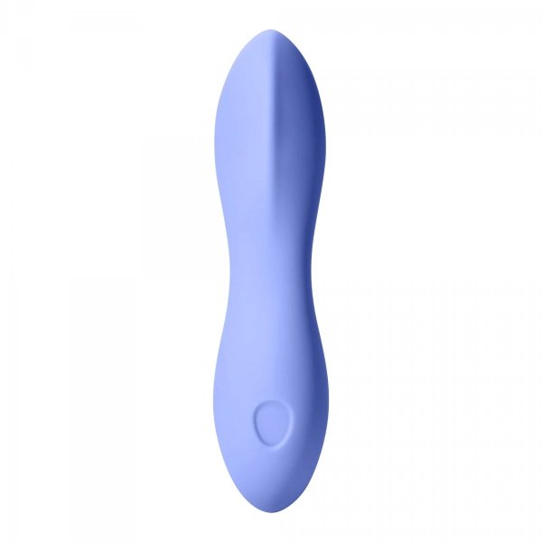 Dame Products - Dip Basic Vibrator Periwinkle - wibrator z masażerem łechtaczki (niebieski)