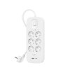Listwa zasilająca Belkin Power Surge 6-PORT + 1xUSB-A +1xUSB-C 2.4A PD 650J 2m White Schuko