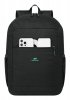 Rivacase Gremio plecak City backpack Czarny Poliester, Przetworzony politereftalan etylenu (rPET)