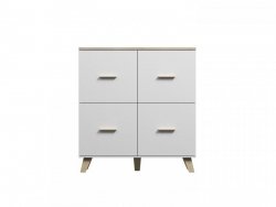 Komoda LOTTA 110 4D biały+ dąb sonoma