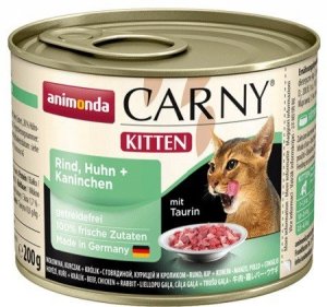 ANIMONDA Carny Kitten wołowina, kurczak i królik - mokra karma dla kociąt - 200g