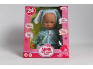 PROMO Bayer Lalka bobas Anna Pierwsze słowa ubranko królik  38cm 93822AD