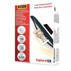 LAMINATOR POUCH GLOSSY CARD 125 100PCS 5306302 FELLOWES