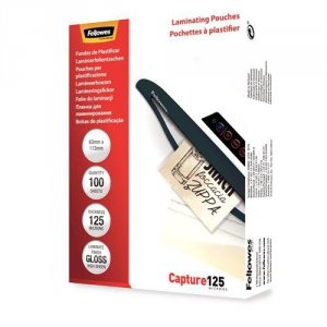 LAMINATOR POUCH GLOSSY CARD 125 100PCS 5307101 FELLOWES