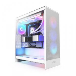 CASE MIDITOWER ATX W/O PSU/WHITE H7 FLOW RGB NZXT
