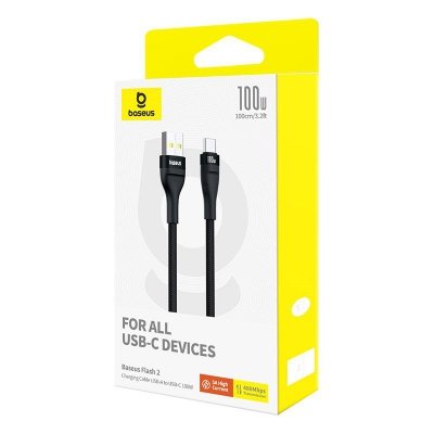Kabel Baseus Flash 2 USB-USB C 100W 1m (czarny)