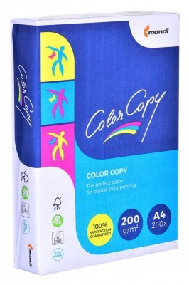 Papier xero ksero biurowy Mondi Color Copy 8687A20 (A4; 200g/m2; 250 szt. arkuszy; papier biały; satynowy)