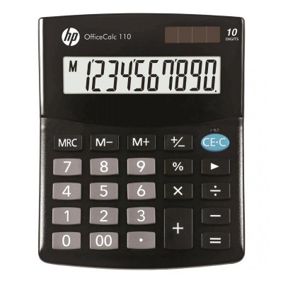 HP Kalkulator biurowy HP OC 110/INT BX, 10-cyfr. wyświetlacz, 125x101x33mm, czarny