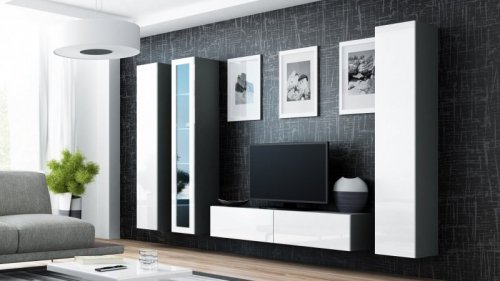 Witryna VIGO szkło&#039;180&#039; 180/40/30 szary/biały poł